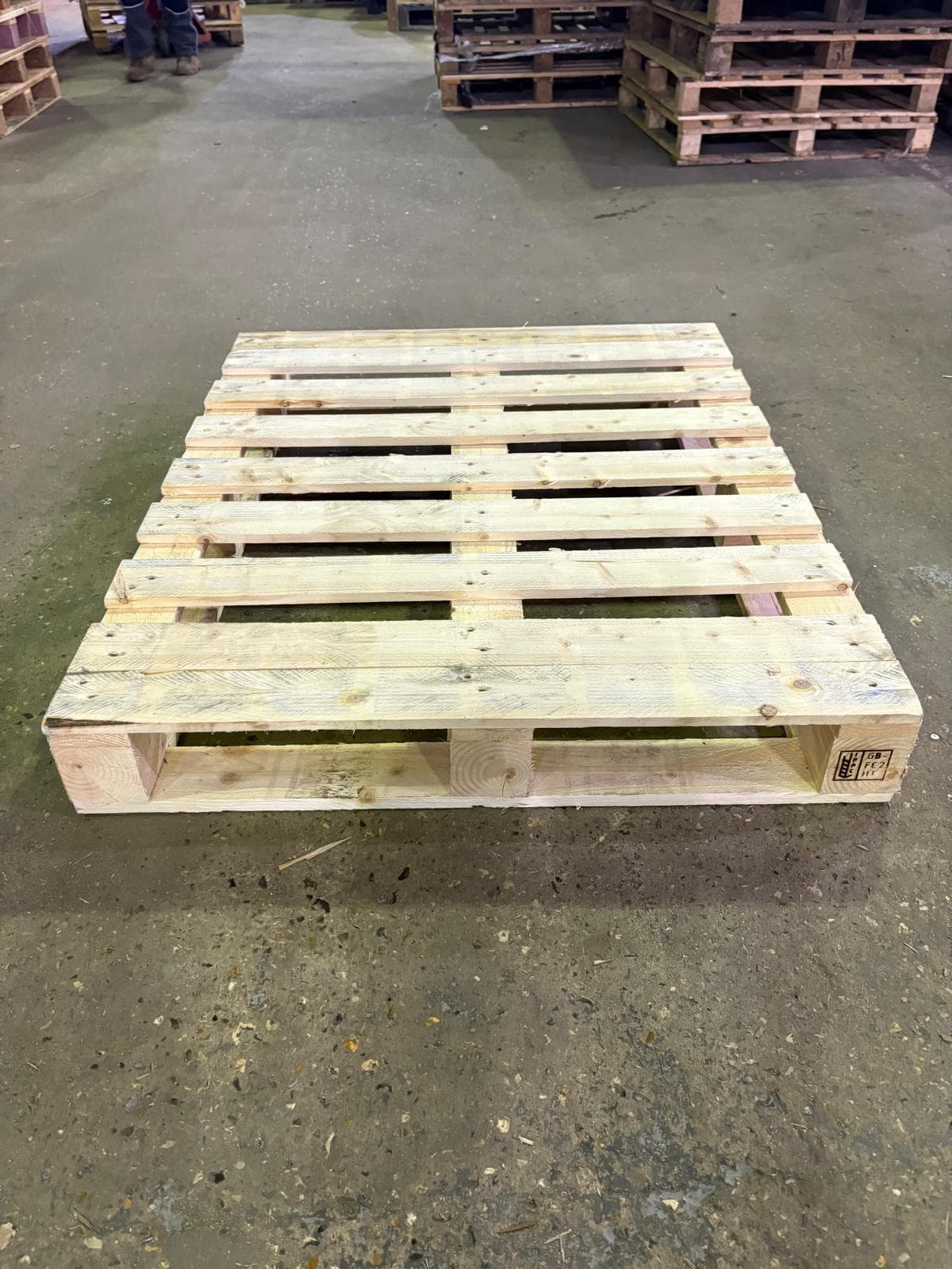 Standard UK Pallet Grade A — 1200mm x 1000mm x 150mm wooden pallet available from Champion Pallets Portsmouth
